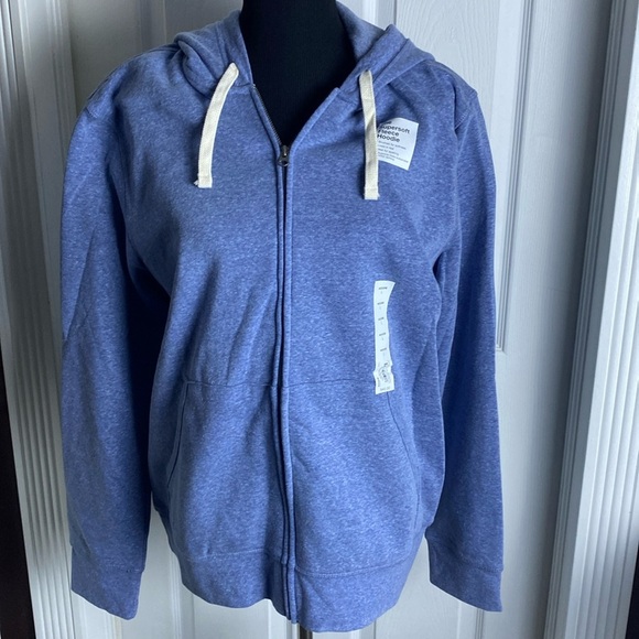 Sonoma Blue Heather Zip Front Super Soft Fleece Hoodie sz L NWT - Picture 1 of 3
